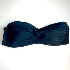 Black gold bandeau swim top